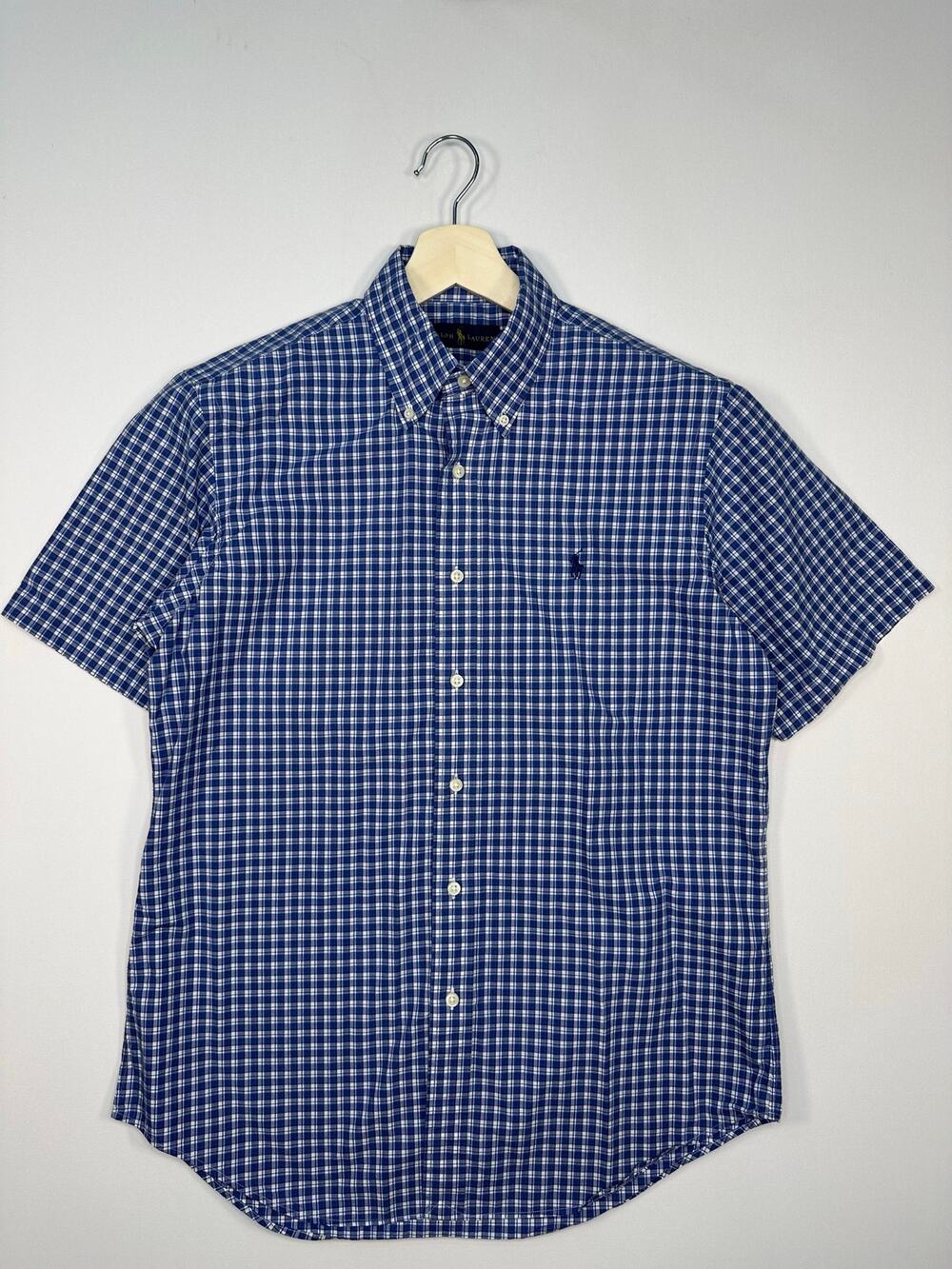 Ralph Lauren Short Sleeve Button Down Classic Plaid Shirt Size Medium